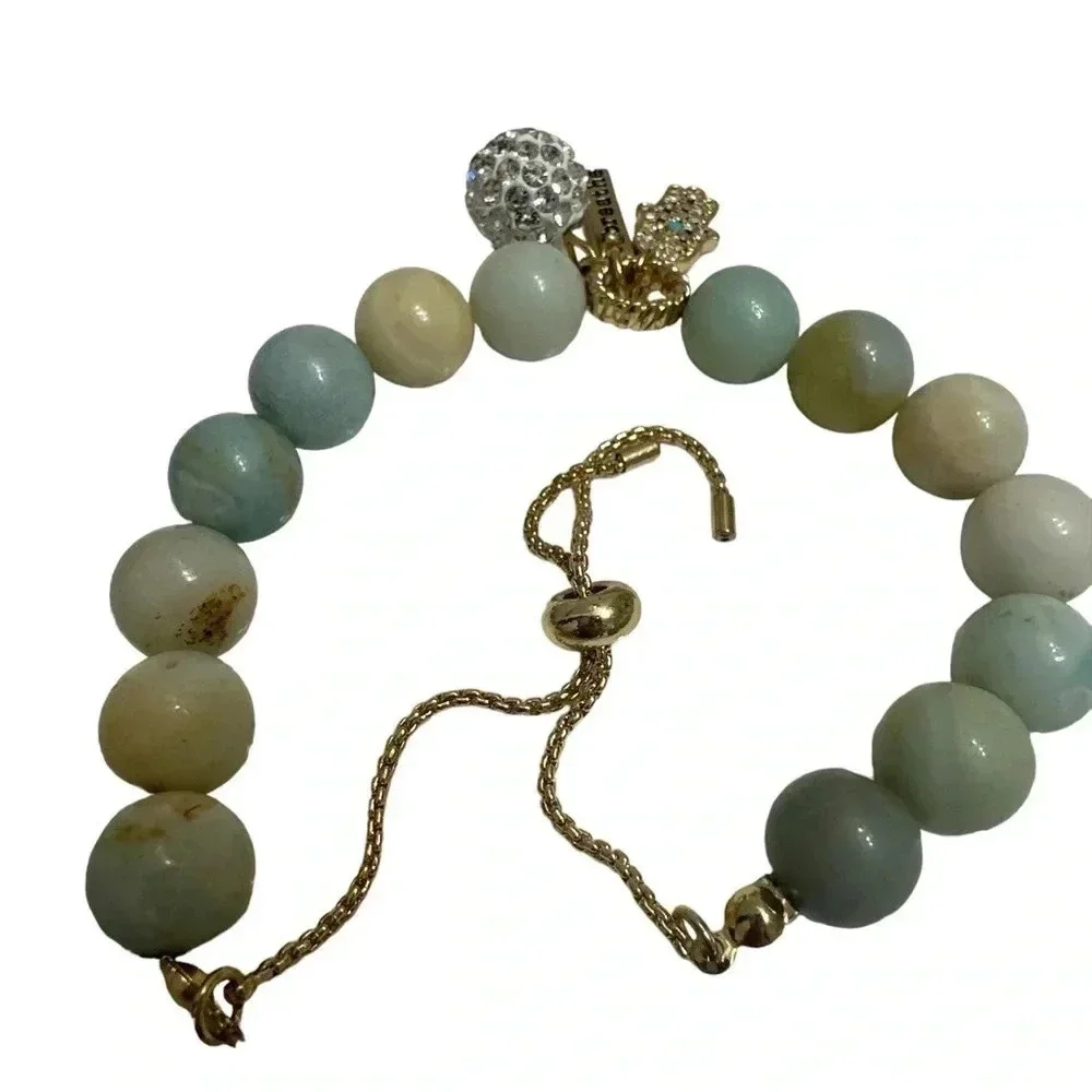 Amazonite breathe bracelet with hamsa charm